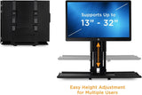 Black Wall Mounted Desk - Monitor and Keyboard Wall Mount with CPU Holder - Mount-It! - MI-7919