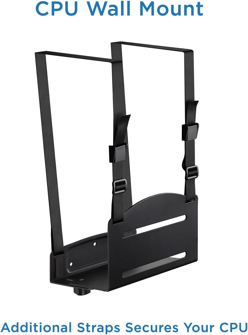 Black Wall Mounted Desk - Monitor and Keyboard Wall Mount with CPU Holder - Mount-It! - MI-7919