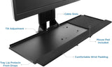 Black Wall Mounted Desk - Monitor and Keyboard Wall Mount with CPU Holder - Mount-It! - MI-7919