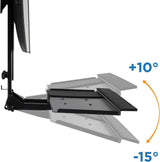 Black Wall Mounted Desk - Monitor and Keyboard Wall Mount with CPU Holder - Mount-It! - MI-7919