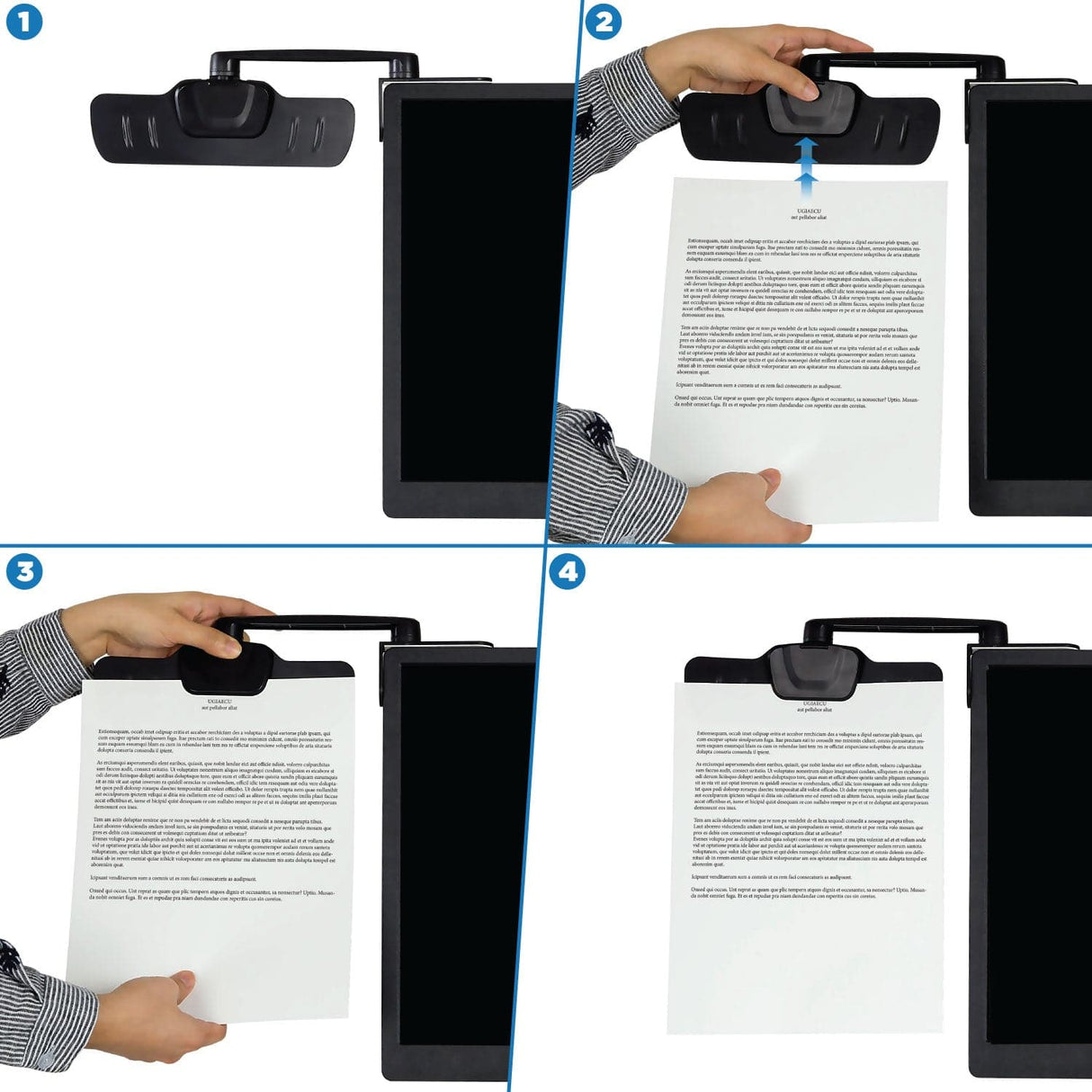 Black Desk Accessories - Monitor Copyholder Document Clip - Mount-It! - MI-9005