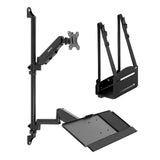 Black Wall Mounted Desk - Monitor Wall Mount Workstation - Mount-It! - MI-7991