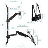 Black Wall Mounted Desk - Monitor Wall Mount Workstation - Mount-It! - MI-7991