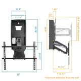 Black TV Mount - Motorized Fireplace TV Mount With Recessed Base - Mount-It! - MI-302