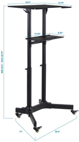 Black Mobile Standing Desk - Portable Presentation Lectern - Mount-It! - MI-7971