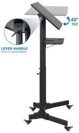 Black Mobile Standing Desk - Portable Presentation Lectern - Mount-It! - MI-7971