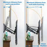 Black TV Mount - Pull Down Fireplace TV Mount - For TVs up to 65" - Mount-It! - MI-384