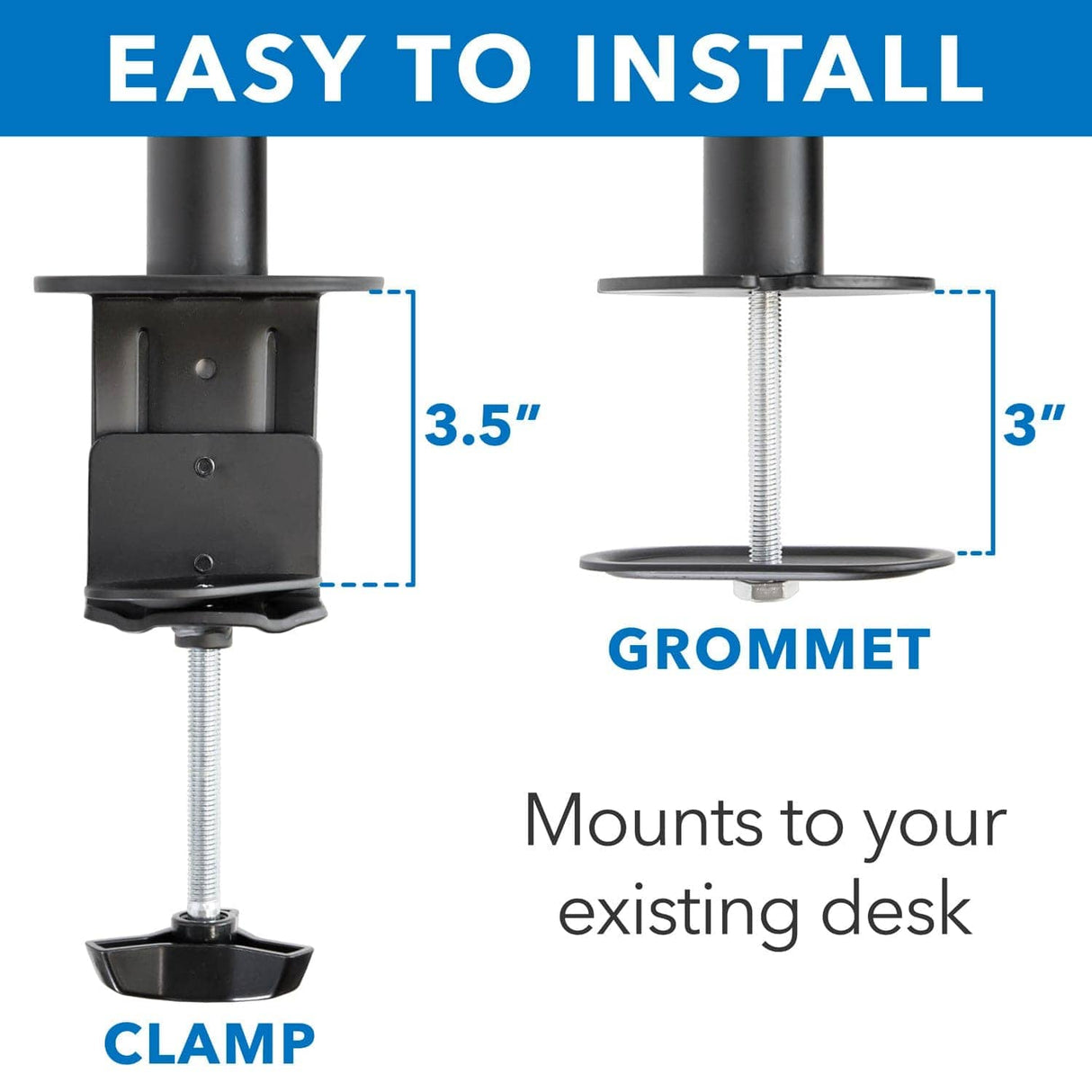 Black Monitor Mount - Quad Monitor Mount - Mount-It! - MI-2754