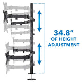 Black Monitor Mount - Quad Monitor Mount - Mount-It! - MI-2754