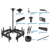 Black TV Mount - Quad TV Display Ceiling Mount - Mount-It! - MI-514