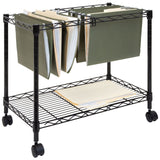 Black File Cabinet - Rolling File Cart with Folder Rack - Mount-It! - MI-7858