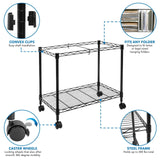 Black File Cabinet - Rolling File Cart with Folder Rack - Mount-It! - MI-7858