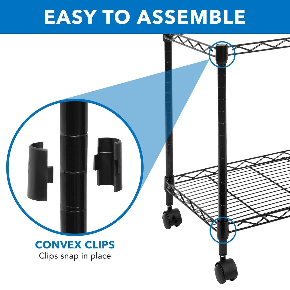 Black File Cabinet - Rolling File Cart with Folder Rack - Mount-It! - MI-7858