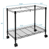 Black File Cabinet - Rolling File Cart with Folder Rack - Mount-It! - MI-7858