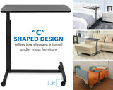 Black Mobile Standing Desk - Rolling Over Bed Table - Mount-It! - MI-7987