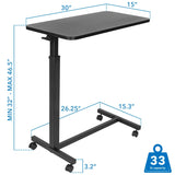 Black Mobile Standing Desk - Rolling Over Bed Table - Mount-It! - MI-7987