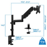 Black Monitor Mount - Single Monitor Desk Mount - Mount-It! - MI-4761