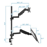 Black Desk Converters - Single Monitor Sit-Stand Desk Mount with Keyboard Tray - Mount-It! - MI-7995