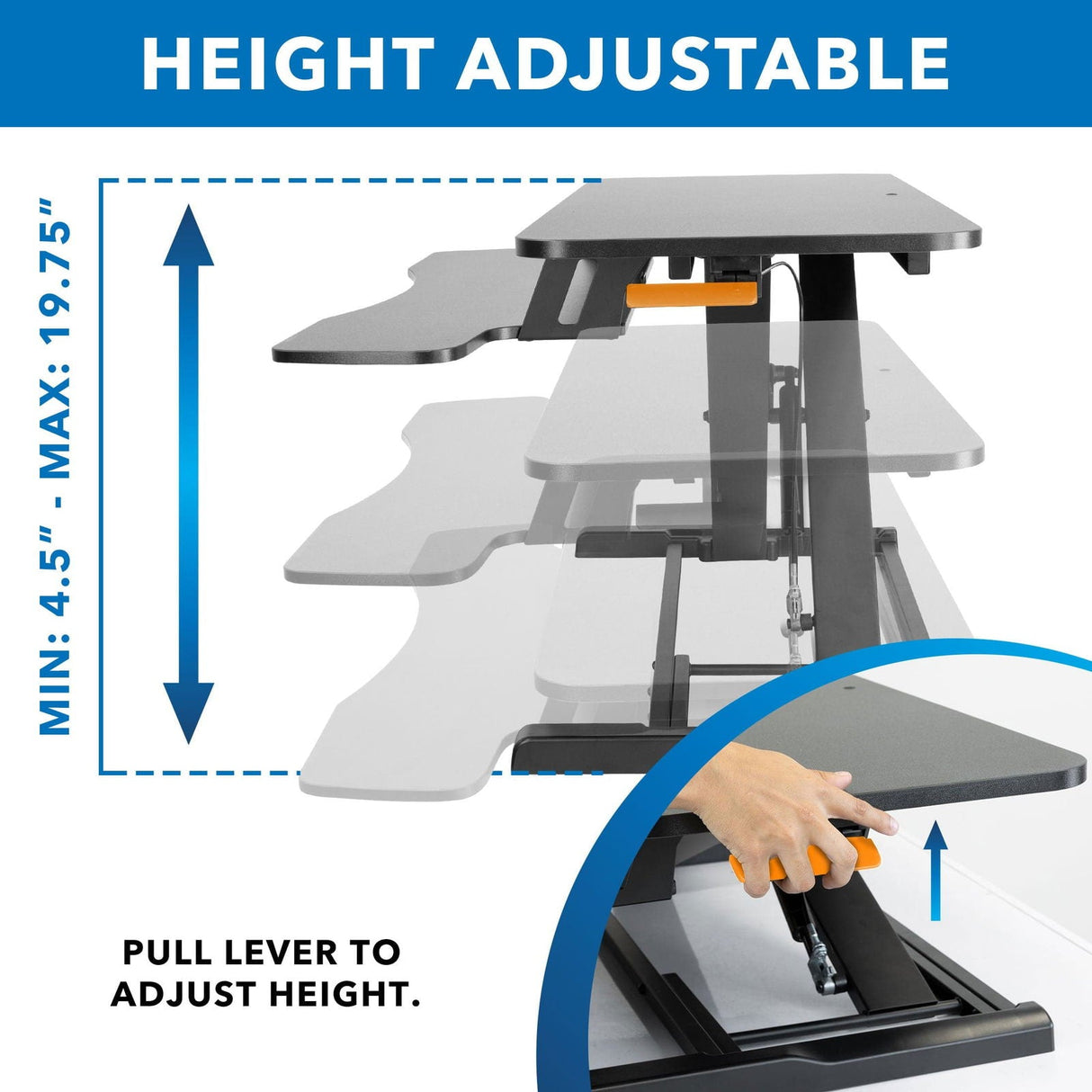 Black Desk Converters - Standing Desk Converter - Mount-It! - MI-8050