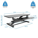 Black Desk Converters - Standing Desk Converter - Mount-It! - MI-8050