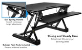 Black Desk Converters - Standing Desk Sit-Stand Desk Converter Height Adjustable, Large Surface Area - Mount-It! - MI-7955