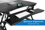 Black Desk Converters - Standing Desk Sit-Stand Desk Converter Height Adjustable, Large Surface Area - Mount-It! - MI-7955