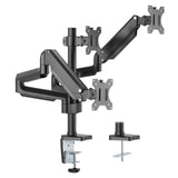 Black Monitor Mount - Triple Monitor Mount with Gas Spring Arms - Mount-It! - MI-4753B