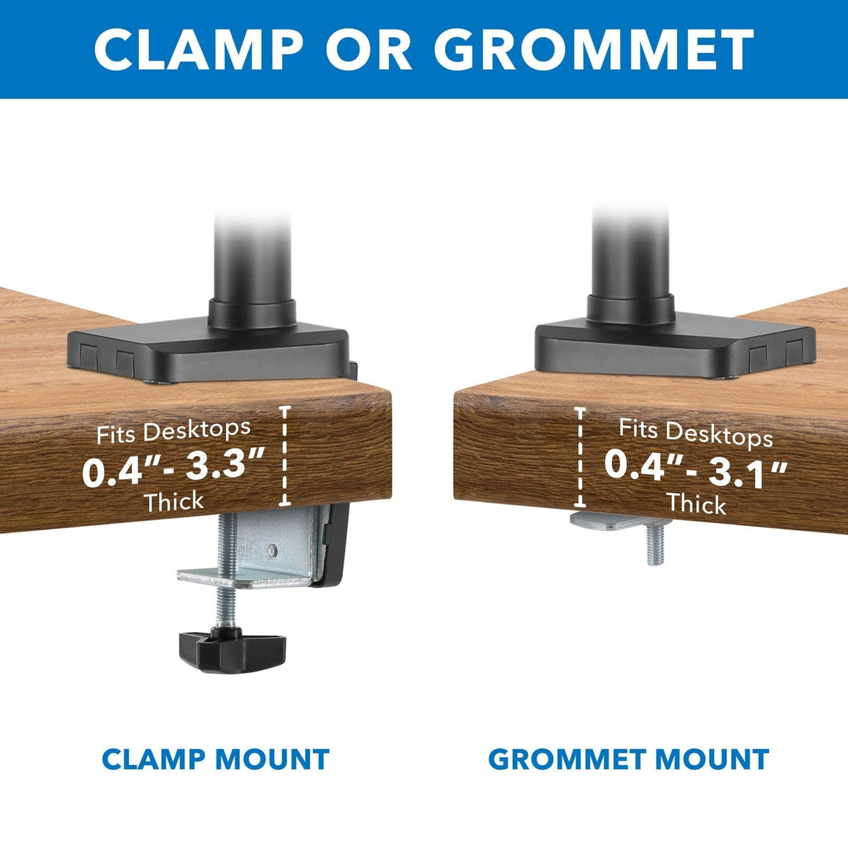 Black Monitor Mount - Triple Monitor Mount with Gas Spring Arms - Mount-It! - MI-4753B