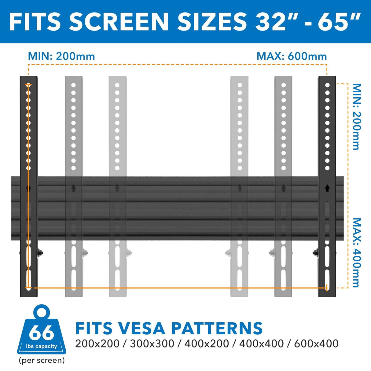 Black TV Mount - Triple TV Display Ceiling Mount - Mount-It! - MI-515