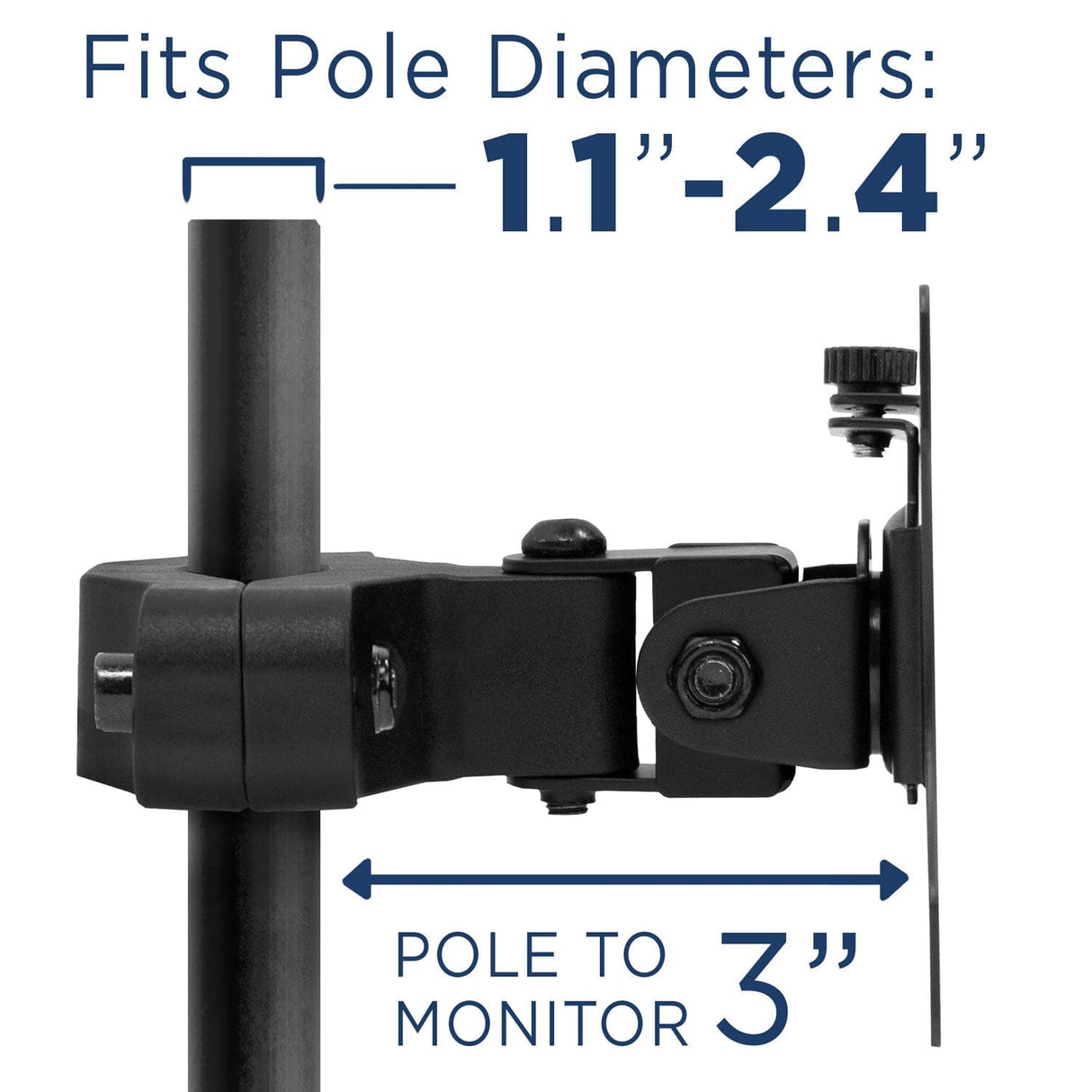 Black TV Mount - TV and Monitor Truss/Pole Mount - Mount-It! - MI-390