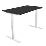 Black Standing Desk - Ultimate Dual Motor Electric Standing Desk with 55" Tabletop - White Base - Mount-It! - MI-18075