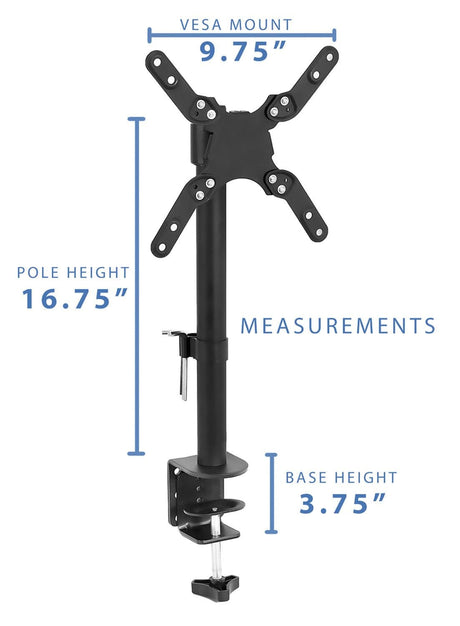 Black Monitor Mount - Ultra-Wide Single Monitor Desk Mount - Mount-It! - MI-709