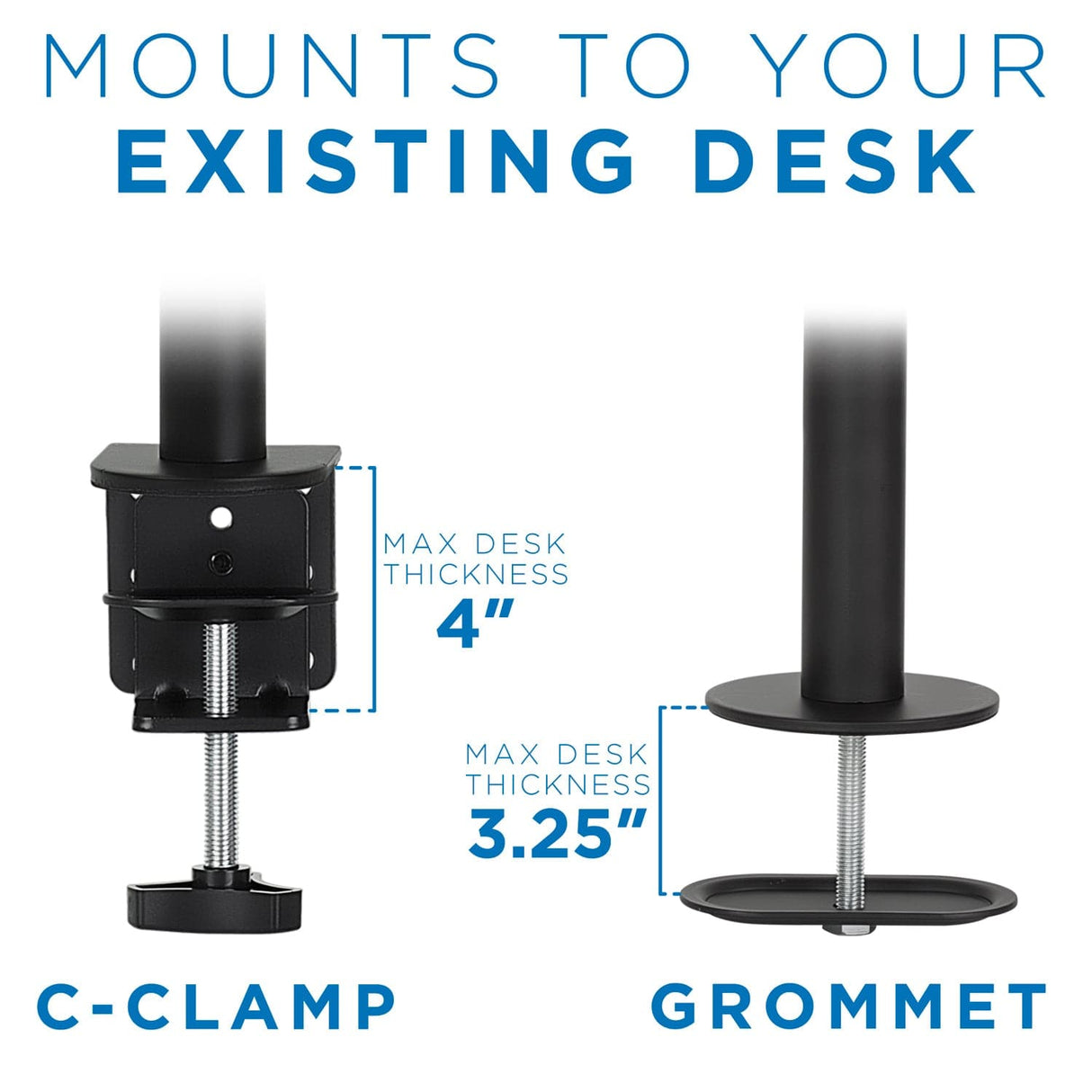 Black Monitor Mount - Ultra-Wide Single Monitor Desk Mount - Mount-It! - MI-709