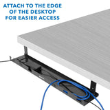 Black Cable Management - Under Desk Cable Tray - Mount-It! - MI-7282