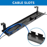 Black Cable Management - Under Desk Cable Tray - Mount-It! - MI-7282