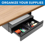 Black Desk Accessories - Under Desk Pull-Out Drawer Kit with Shelf - Mount-It! - MI-7291