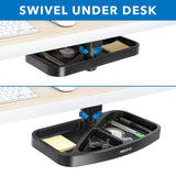 Black Desk Accessories - Under Desk Swivel Storage Tray - Mount-It! - MI-7292