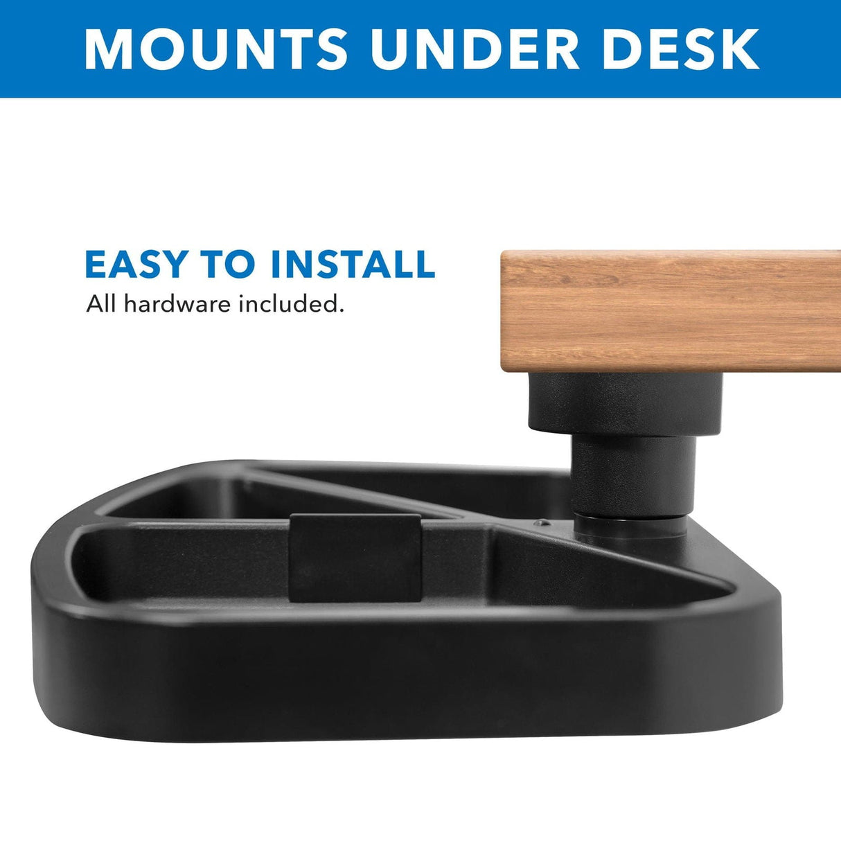 Black Desk Accessories - Under Desk Swivel Storage Tray - Mount-It! - MI-7292