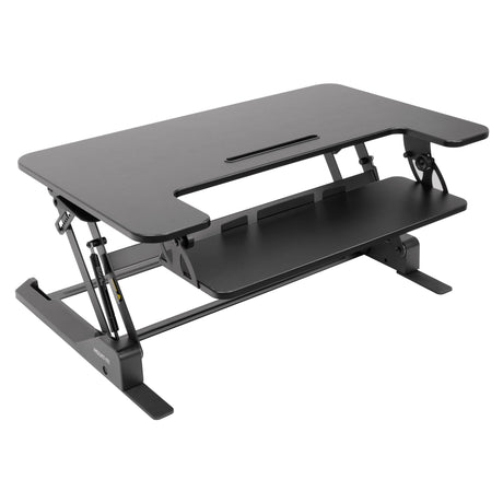 Black Desk Converters - Wide Standing Desk Converter with Gas Spring - Mount-It! - MI-7926