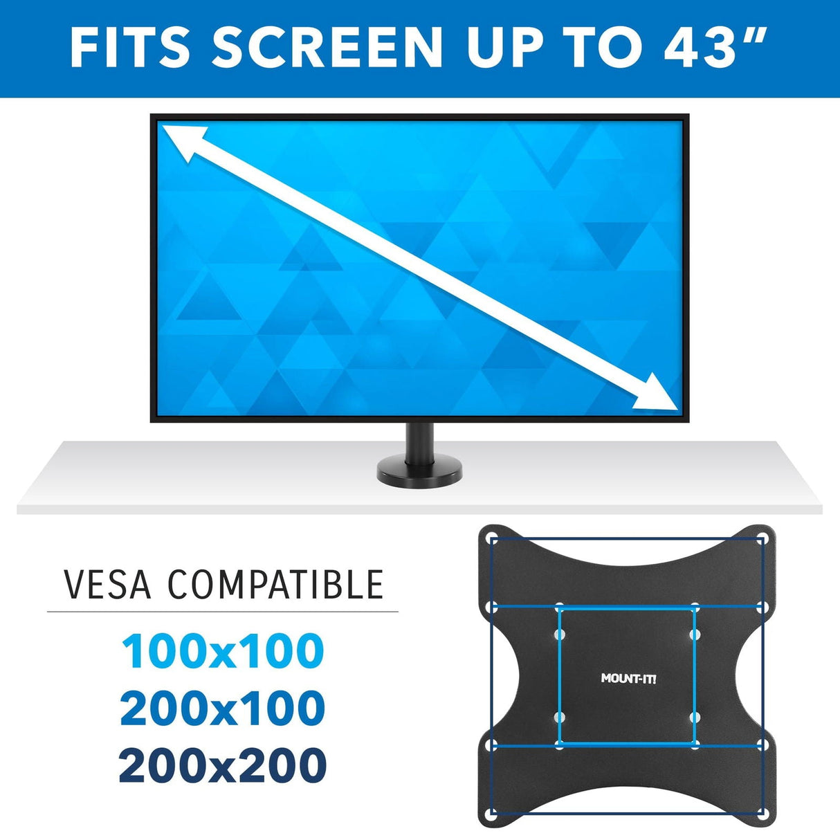 TV Stand - Bolt Down Stand for Flat Screen TVs - Mount-It! - MI-855