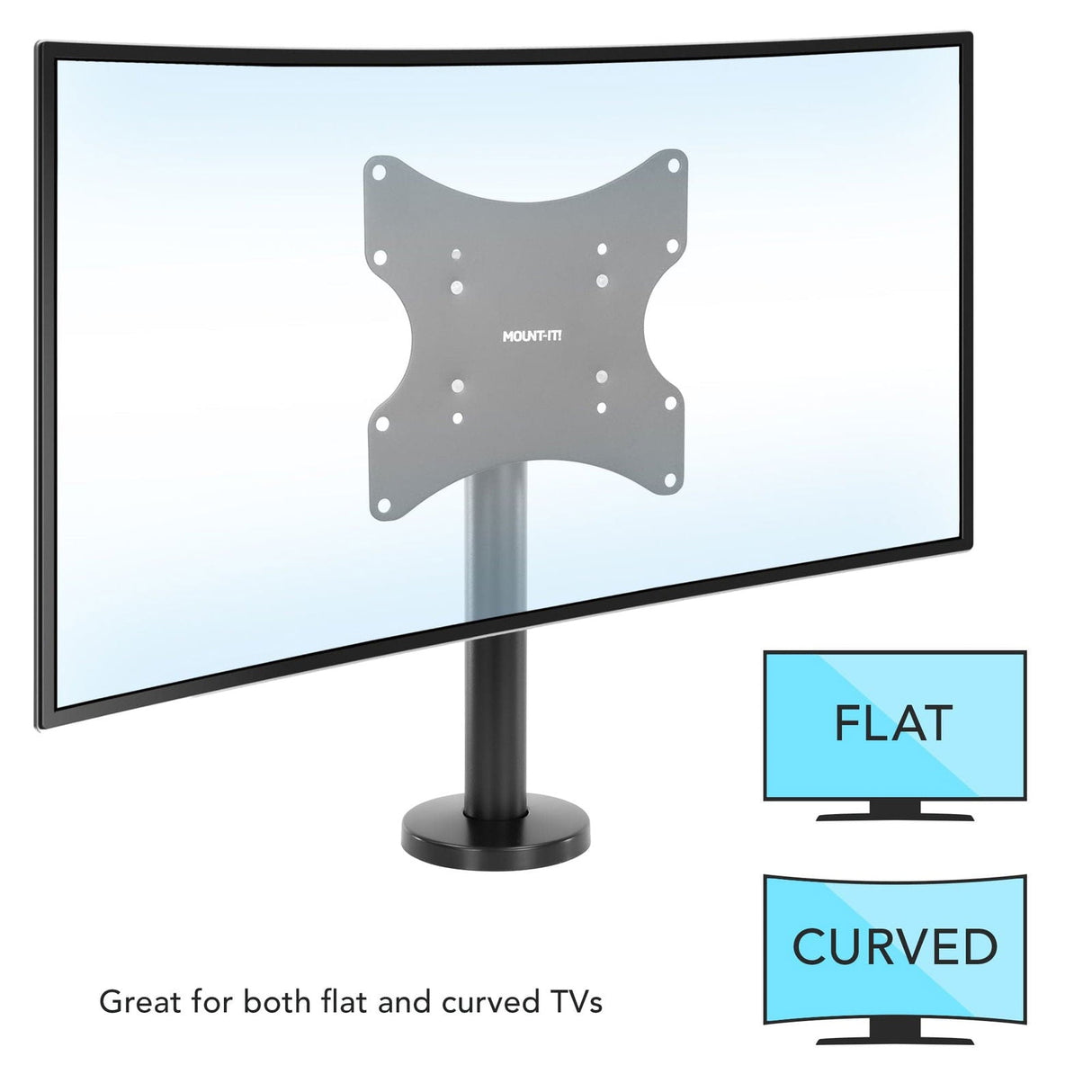 TV Stand - Bolt Down Stand for Flat Screen TVs - Mount-It! - MI-855