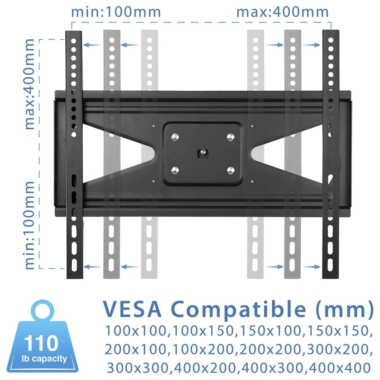 TV Stand - Bolt Down TV Stand for 32" to 55" - Mount-It! - MI-854