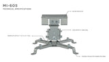 Projector Mount - Ceiling Video Projector Mount  - Silver - Mount-It! - MI-605