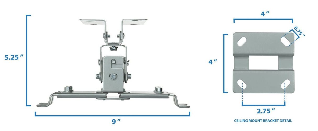 Projector Mount - Ceiling Video Projector Mount  - Silver - Mount-It! - MI-605