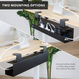 Cable Management - Clamp-on Under Desk Cable Management Tray - Mount-It! - MI-7286BLK