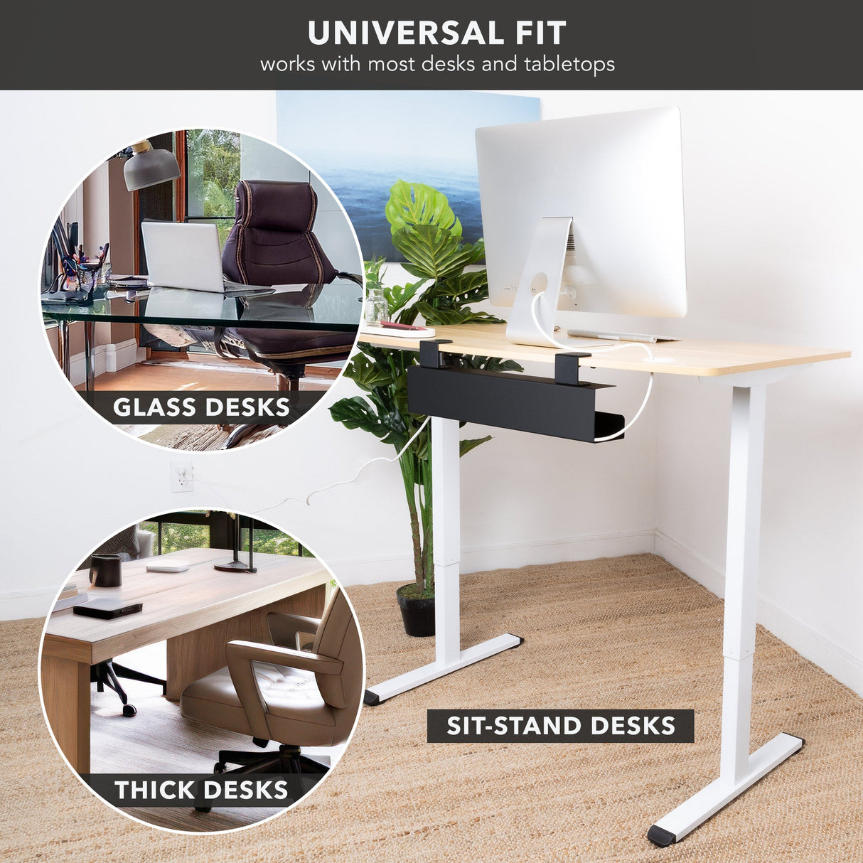 Cable Management - Clamp-on Under Desk Cable Management Tray - Mount-It! - MI-7286BLK