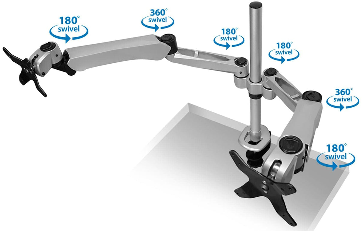 Monitor Mount - CLiX Series Full Motion Dual Monitor Desk Mount with Gas Spring Arms - Mount-It! -