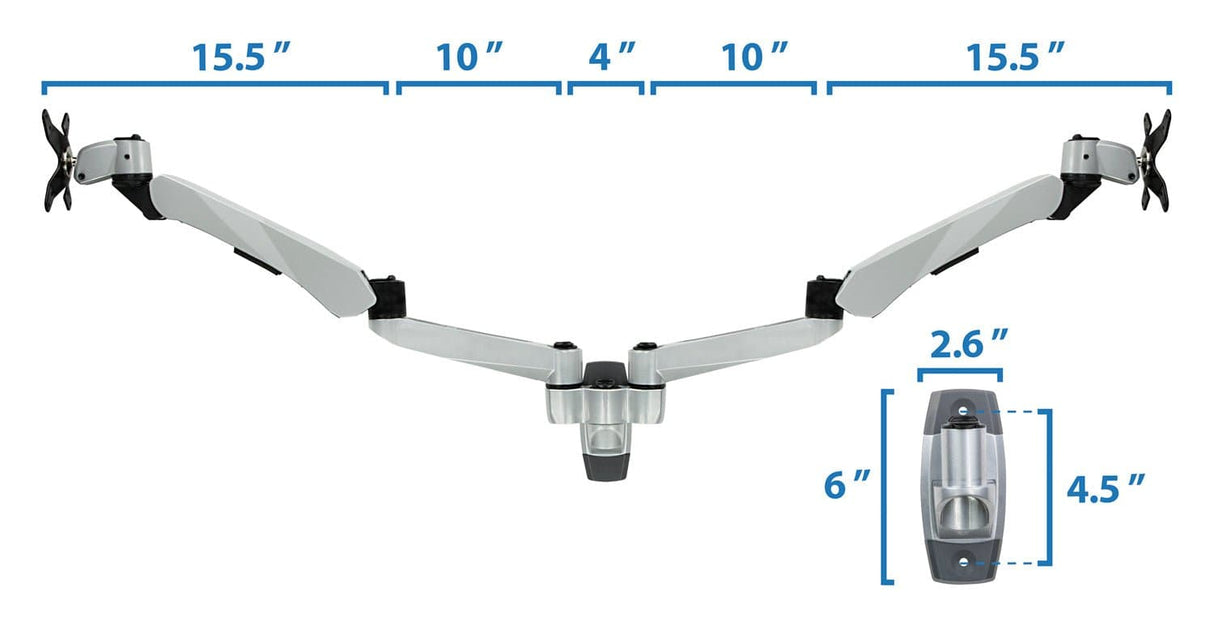 Monitor Mount - CLiX Series Full Motion Dual Monitor Wall Mount with Gas Spring Arms - Mount-It! -