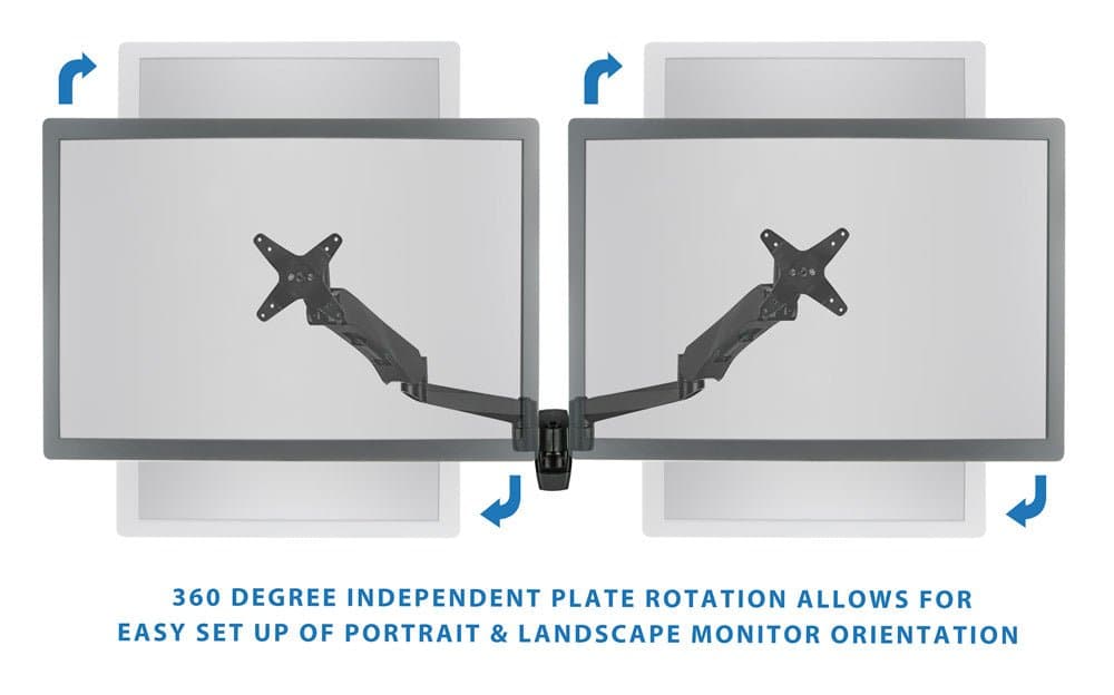 Monitor Mount - CLiX Series Full Motion Dual Monitor Wall Mount with Gas Spring Arms - Mount-It! -