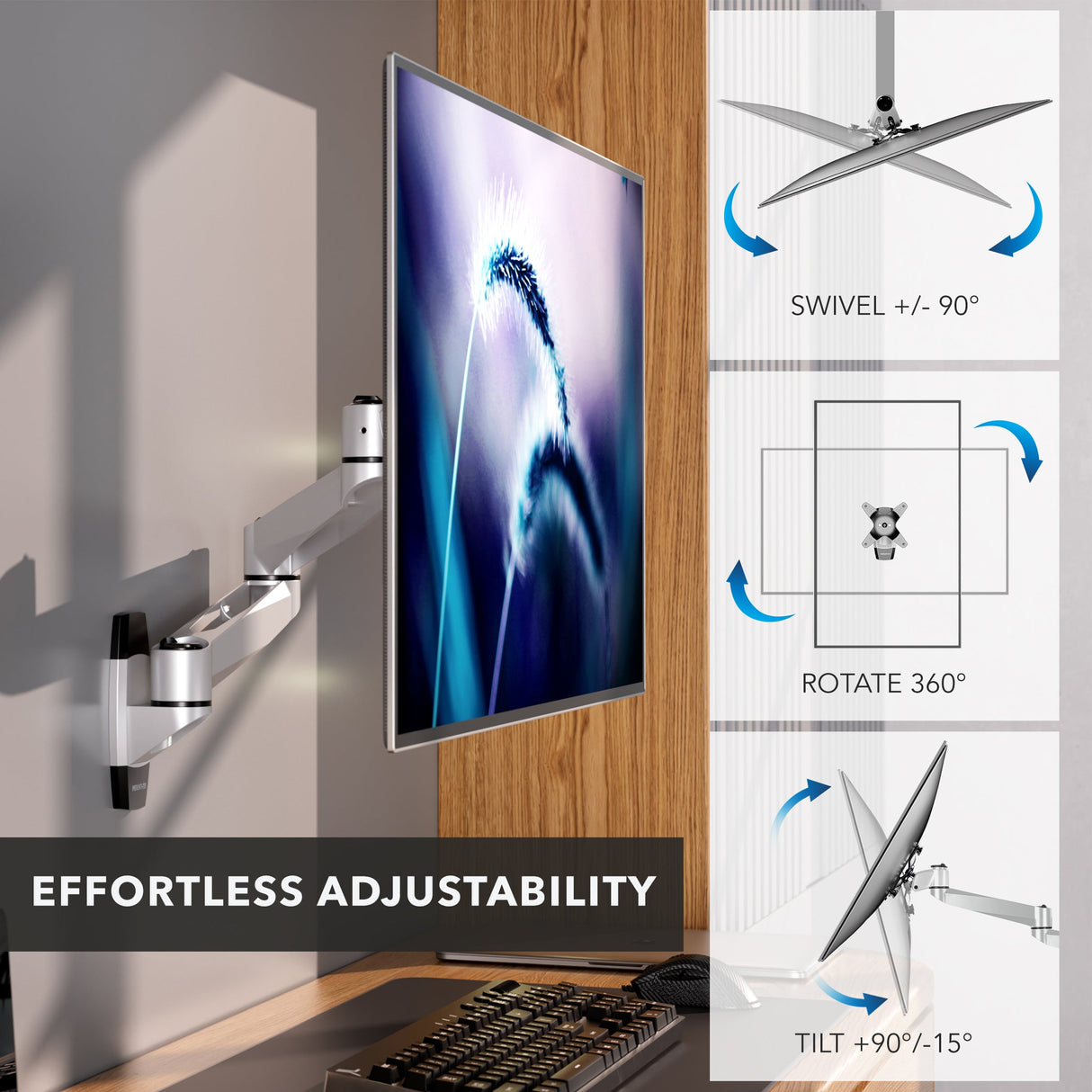 Monitor Mount - CLiX Series Full Motion Single Monitor Wall Mount - Mount-It! -